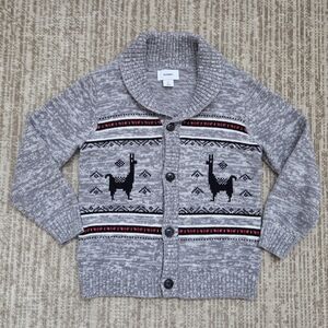 Old Navy Boys Button Down Cardigan With Llama Print